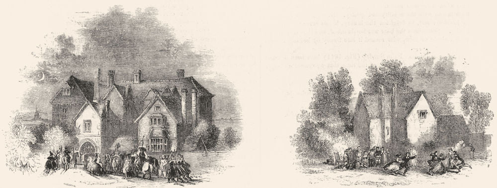 CHRISTMAS. Christmas ; Barley-break 1845 old antique vintage print picture